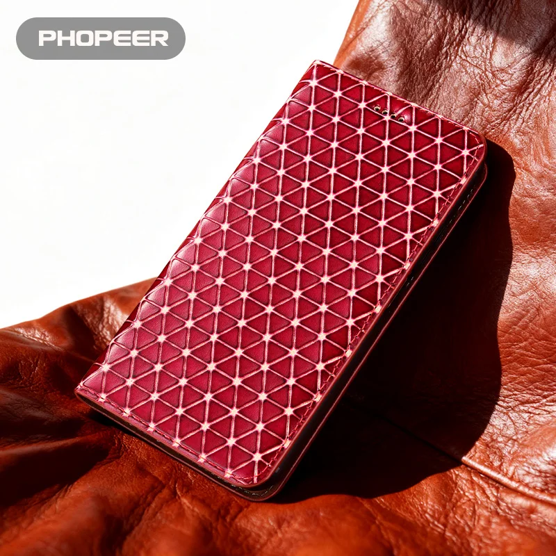 Luxury Genuine Leather flip Case for Asus Rog Google Pixel 9A 9 8 8A 7 6 6A 5 4A 3 2 A XL Pro Fold phone case checkered pattern - view 3