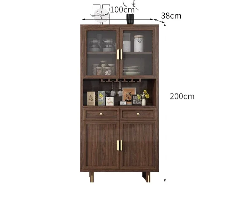 A Small household living room wall rack partition cabinet ebony dining side cabinet