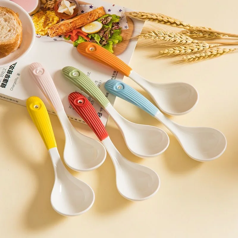 

"Colorful Heart Shaped Ceramic Long Spoon - Adorable Tea/Table Spoon"