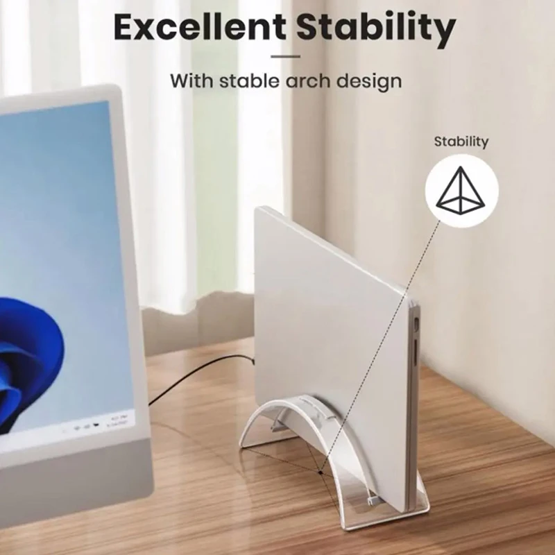 1PCS Acrylic Desktop Stand Vertical Laptop Stand With High Stability Strong Load-bearing Capacity For Personal For Organized