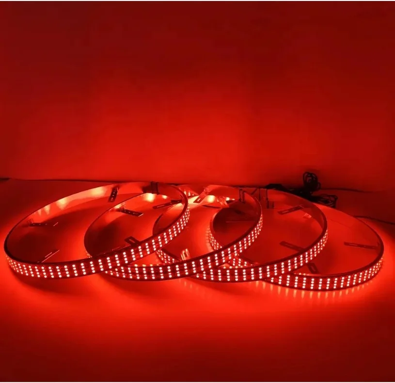 KSS 4 個車 LED ホイールリングライト 17 "RGB チェイシング 4 列リムライトタイヤライトキットユニバーサル車用