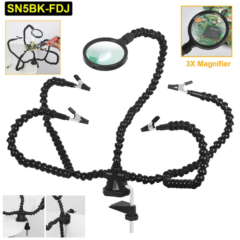 

A82I-паяльник, инструмент для третьей руки, руки помощи, USB перезаряжаемый фонарик, 3-кратная лупа, паяльная станция, инструмент для ремонта сварки