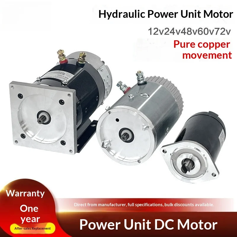 1200W 1500W 2200W Electric Fuel Tricycle Hydraulic Oil Pump Dump Power Unit Motor 12V 24V 48V Forklift Motor Lifting
