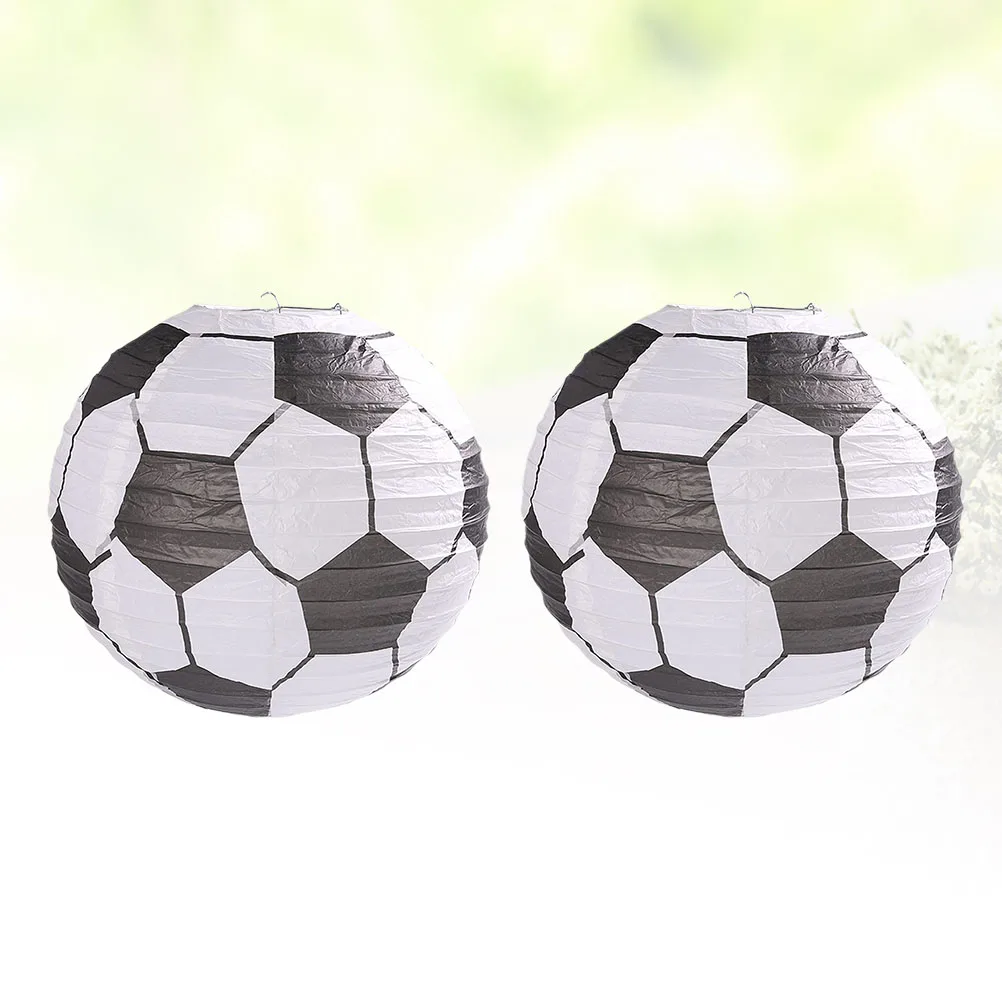 

2Pcs Football Paper Lanterns Premium Material Portable Odorless Kids Room Daycare Classroom Holiday Festival Decorations