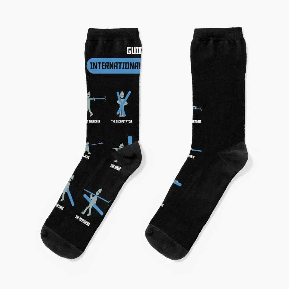 Funny Skiing Winter Holyday and Apres Ski Gift For Skier Socks men cotton high quality Run Socks For Men Women's