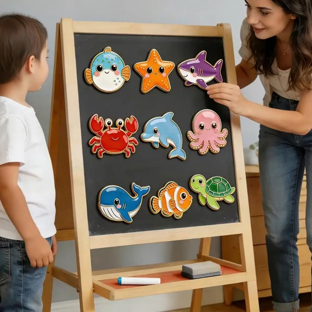 

9Pcs Kitchen Magnetic Decoration Refrigerator Magnets Set Creative Stickers for Doors Car Fridge Birthday Kitchen Decor