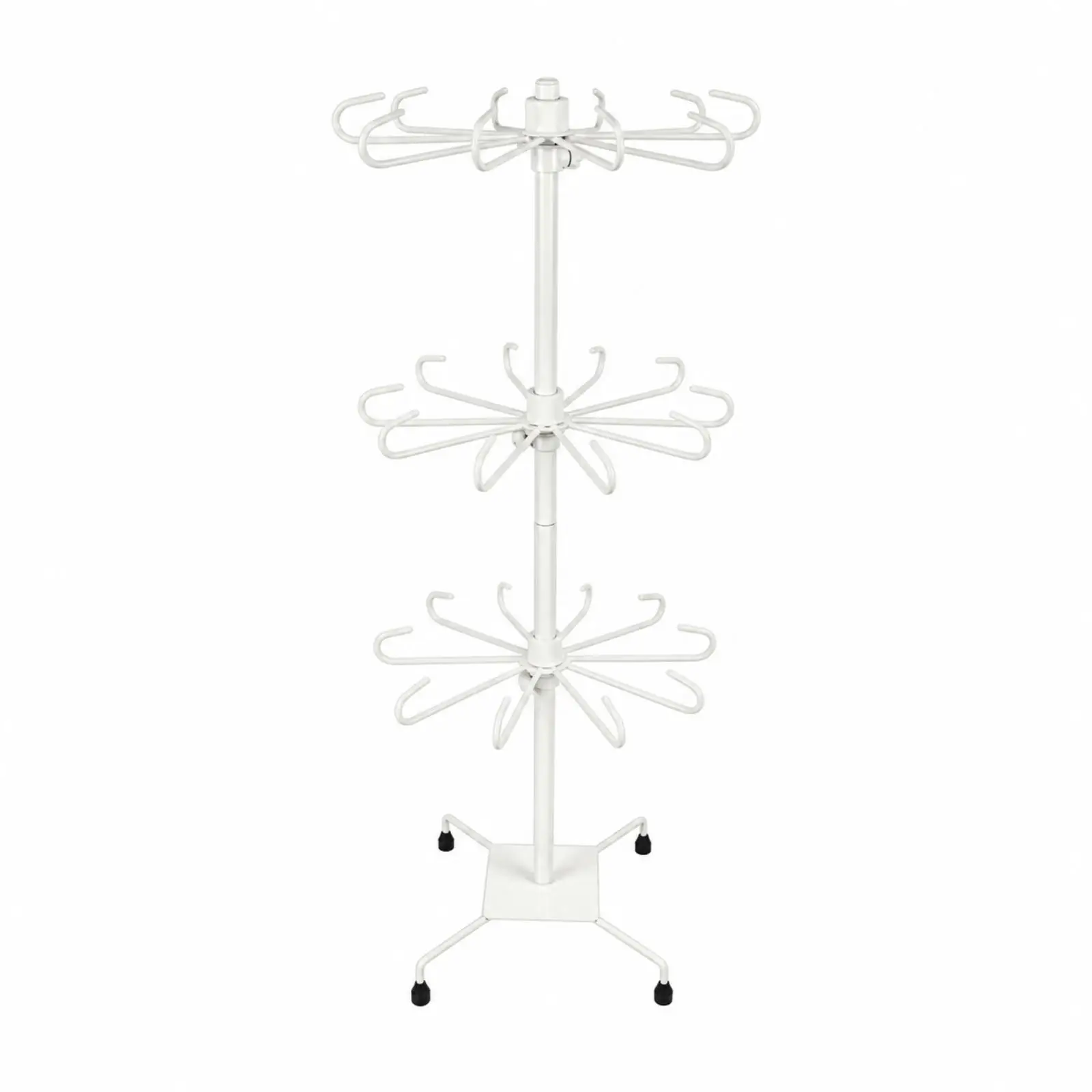 Rotating Jewelry Organizer Rack Metal Display Stand with Hook Arms for Necklace Bracelet Ring Storage Showcase