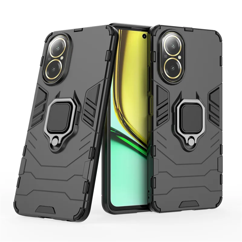 

For Realme C67 4G Case for Realme C67 Cover Funda Finger Ring Hard Hard PC Stand Holder Shockproof Phone Bumper Realme C67