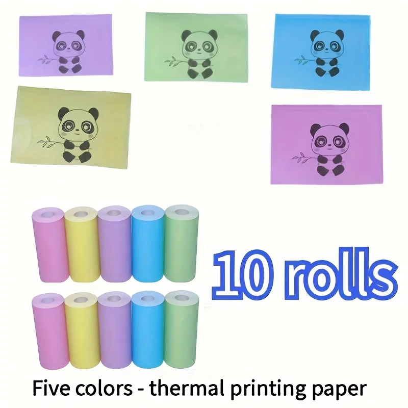 5-Color 57mm Thermal Photo Paper Fit Mini Printers/Instant Cameras, High-Quality Wireless Prints, Durable, Easy to Use