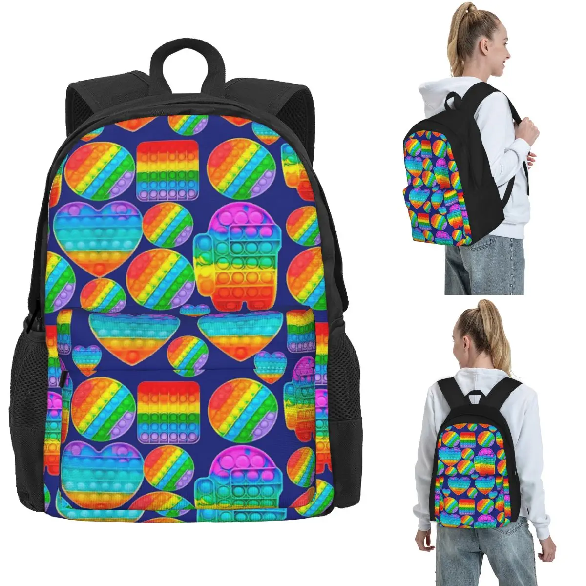 

Рюкзаки Popit с антистрессовой системой, сумка для книг для мальчиков и девочек, детские школьные сумки большой вместимости, рюкзак для ноутбука, сумка на плечо