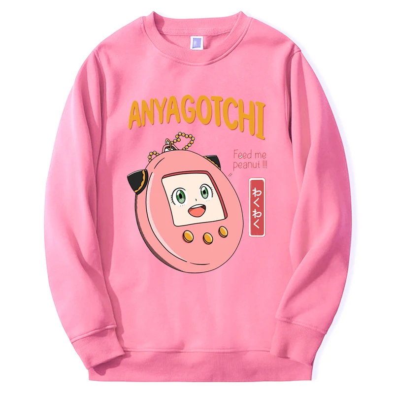 

Kawaii Anya Spy X Family Anime Mens Sweatshirt Hoodies Cartoon Graphic Printed Streetwear Thick Sudaderas Harajuku Pullovers