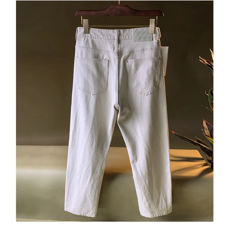 

2025 Autumn New Style Jeans for Men, Trendy, Loose-fitting, Straight-cut, Grayish-white, Casual, High-end, Washed Pants