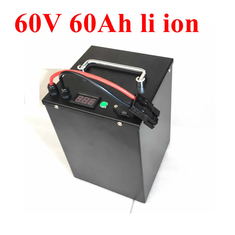 

Batterie lithium-ion élastique 60V, 60Ah, BMS 16s, pour vélo, tricycle, scooter et moto 6000W, remplacement acide-plomb, avec ch