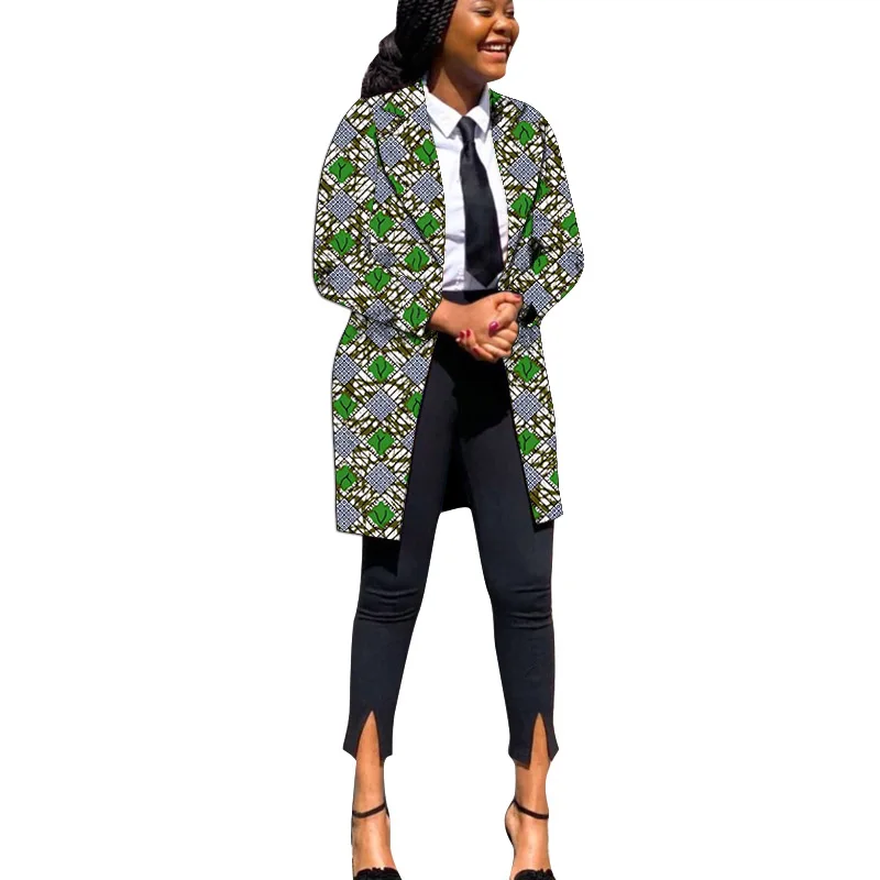 

African Couture Dashiki Print Blazer Outfit Women's Ethnic Style Long Sleeve One Button Coat Casual Party Outfit