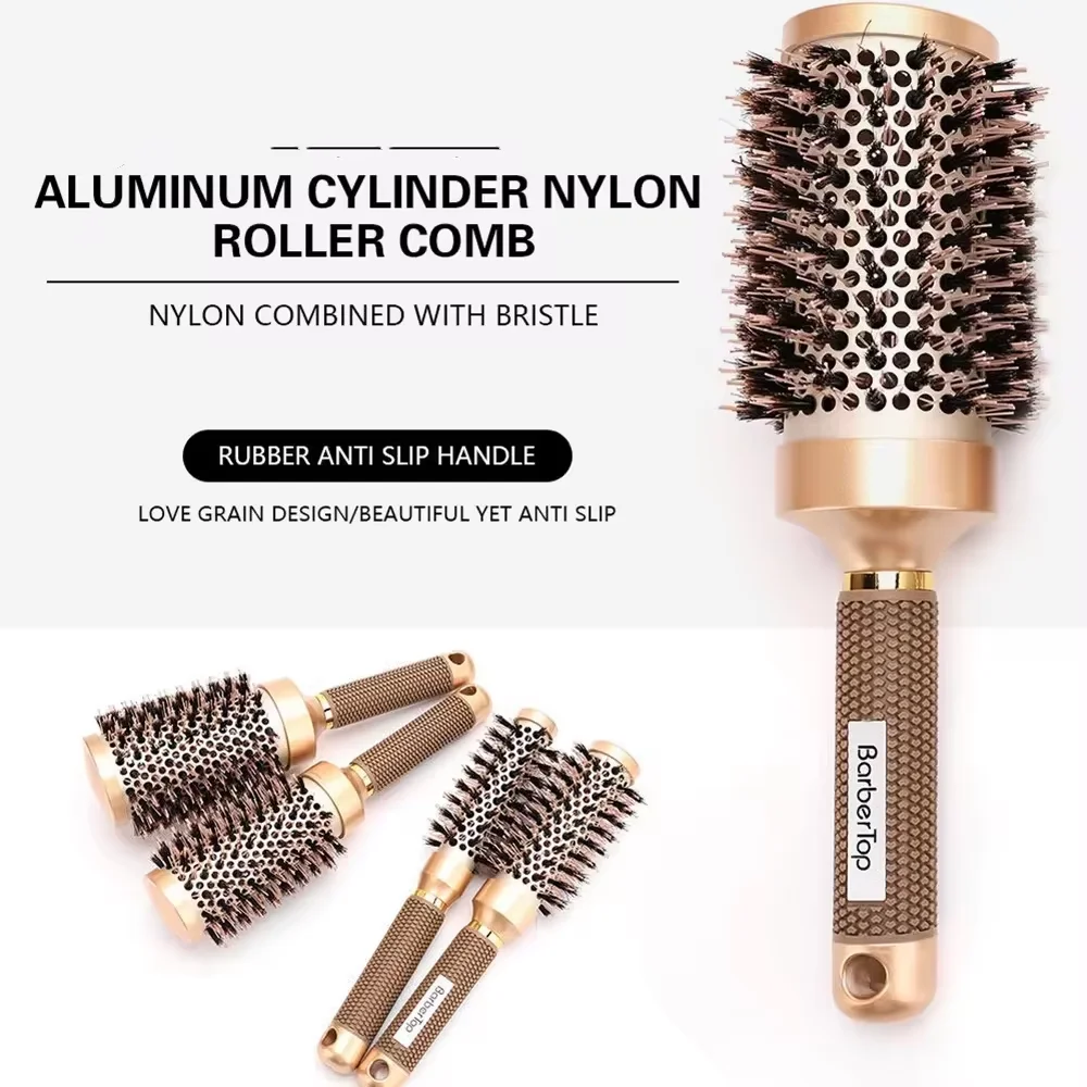 Peine de peluquería profesional para salón, cepillo rizador para mujer, cepillos cilíndricos de peluquería, herramienta de estilismo para barbería, accesorios, herramientas