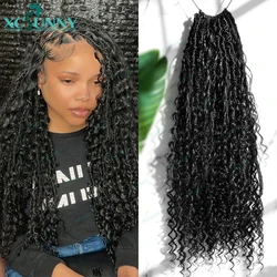 Pre Looped Crochet Boho Locs Hair Extensions With Human Curls Curly Ends Crochet Locks Boho Human Hair For Black Women