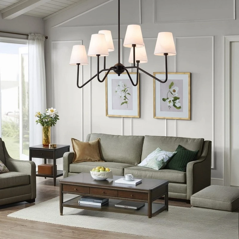 

American industrial style living room hanging retro design multi-head chandelier hotel bedroom hall restaurant