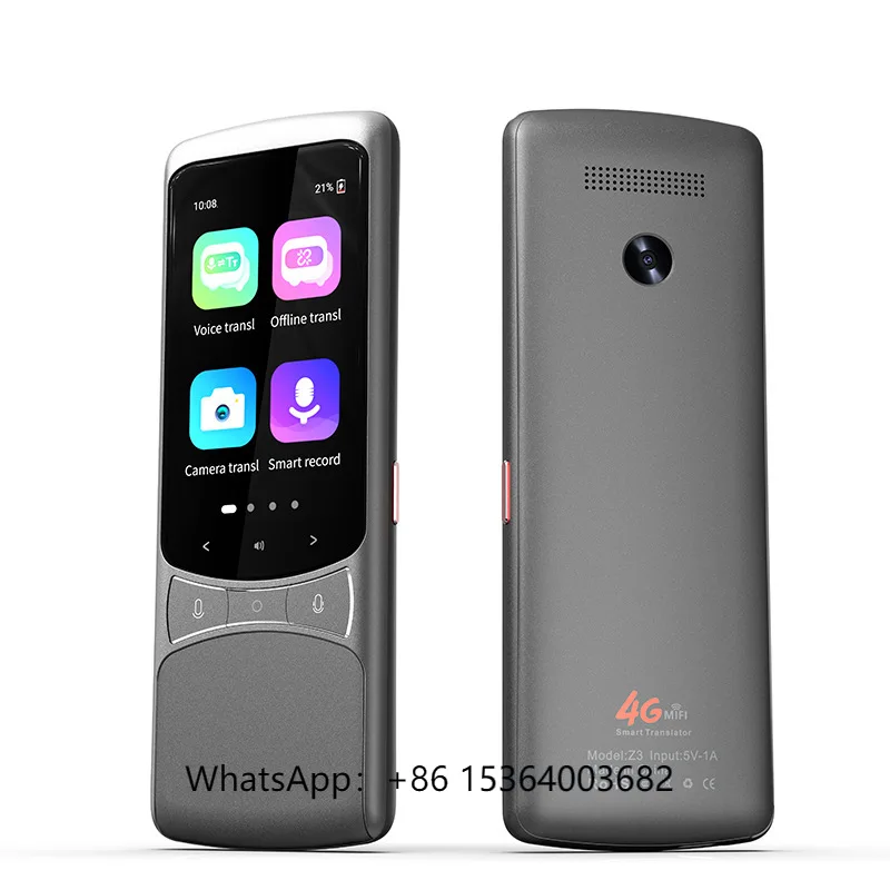 

TJXL-2025 Global Pro Z3 Translator Online 4G/WiFi Real-Time 138 Languages for Business Travel Conferences Photo/Voice Record Fun