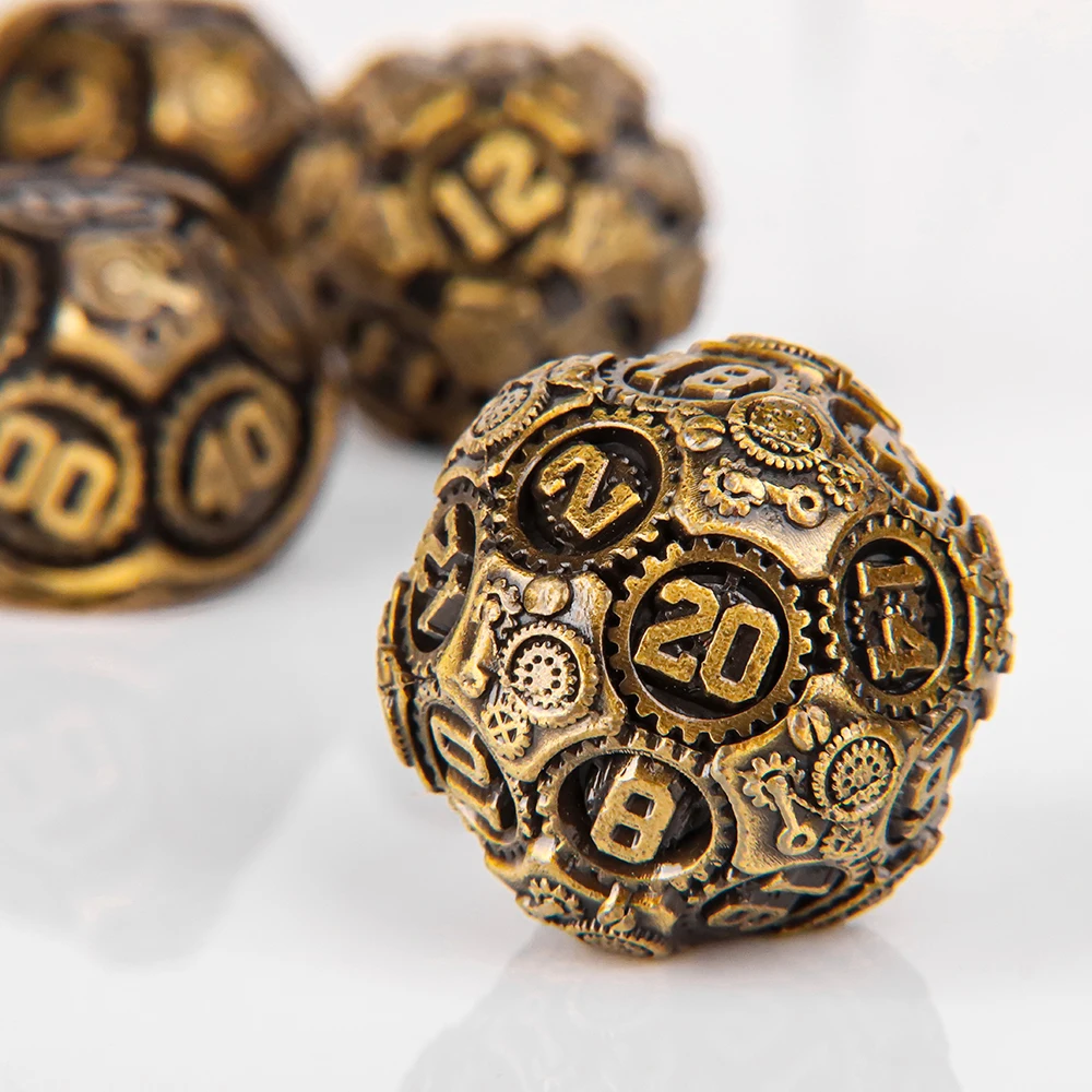 

Набор металлических кубиков снаряжения, набор кубиков для ролевых игр, металлические кубики DM и D, металлические многогранные кубики RPG