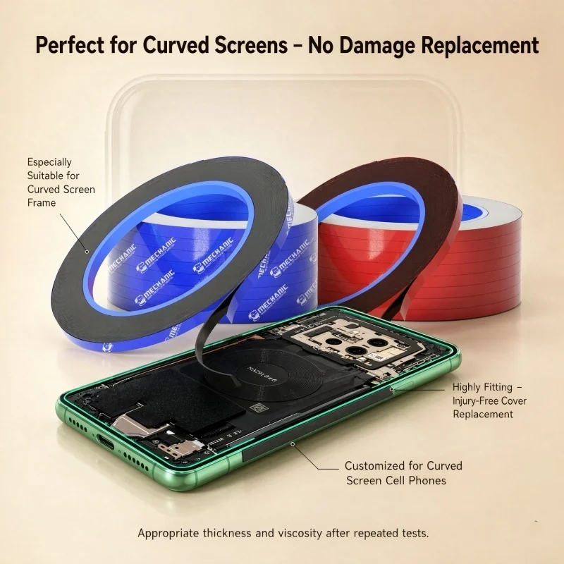 MECHANIC T3 Frame Tape 3mm 7m High Viscosity Double Sided Adhesive for Phone Screen Repair IP68 Waterproof Sealing Curved Screen