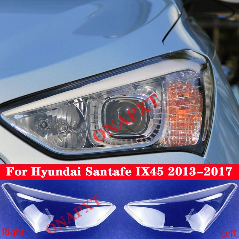 

Передняя светильник шка фары автомобиля для Hyundai Santafe IX45 2013-2017 колпачки света Прозрачный Абажур стеклянная крышка объектива