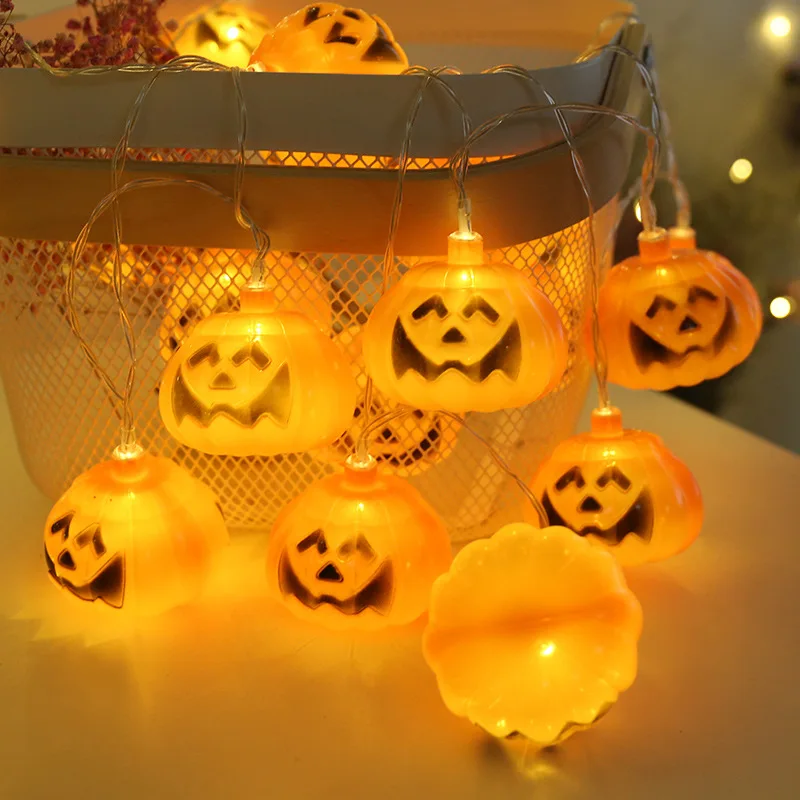 

LED Halloween Lights Pumpkin Led String Lights Garland Decorations for Home Battery Powered Halloween Decor Street Garden Lights