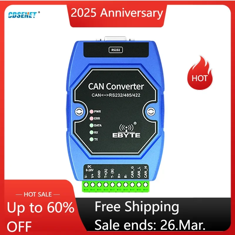 CAN-RS485 RS232 RS422 CANBUS 직렬 프로토콜 변환기 양방향 투명 데이터 전송 CDSENET ECAN-401S CAN 2.0 Modbus