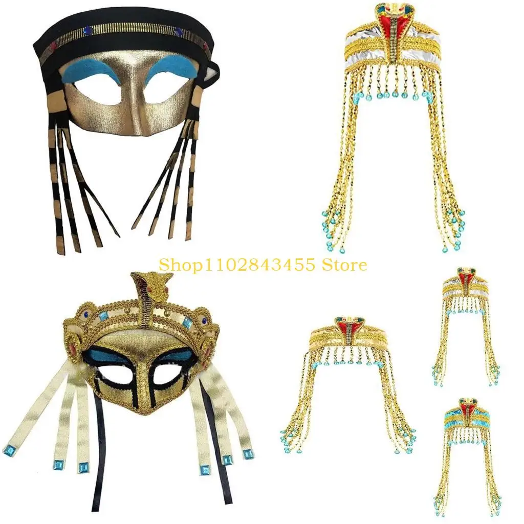 

49MC Golden Snakes Cosplay Headwear Headband Gothic Party Costume Hair Accessories Hair Hoop Egyptian Snake