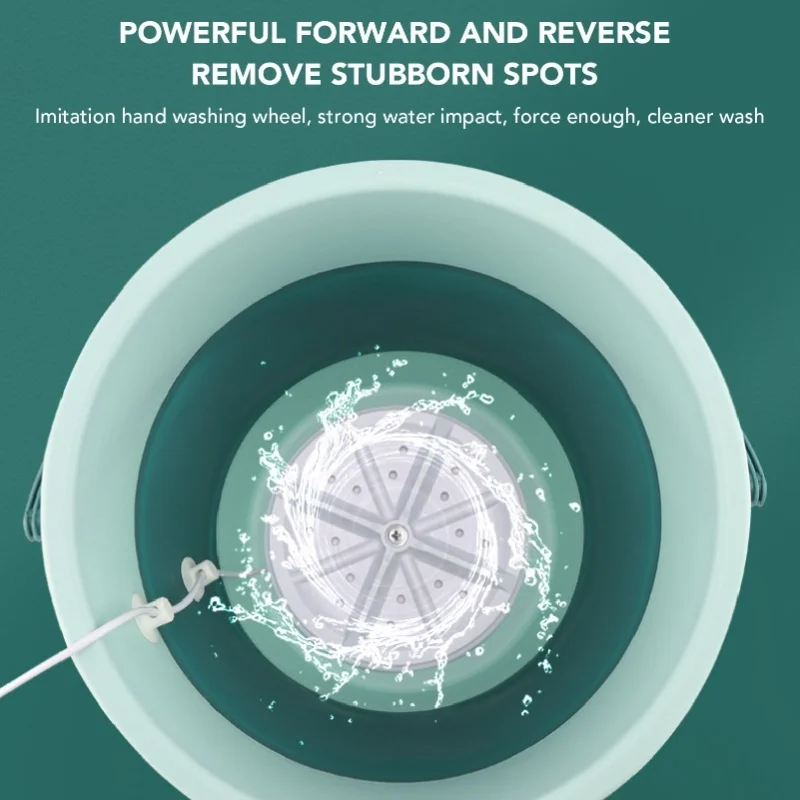 Foldable Portable Washing Machine Space Saving Easy Using Automatic Clothes Washer Tub