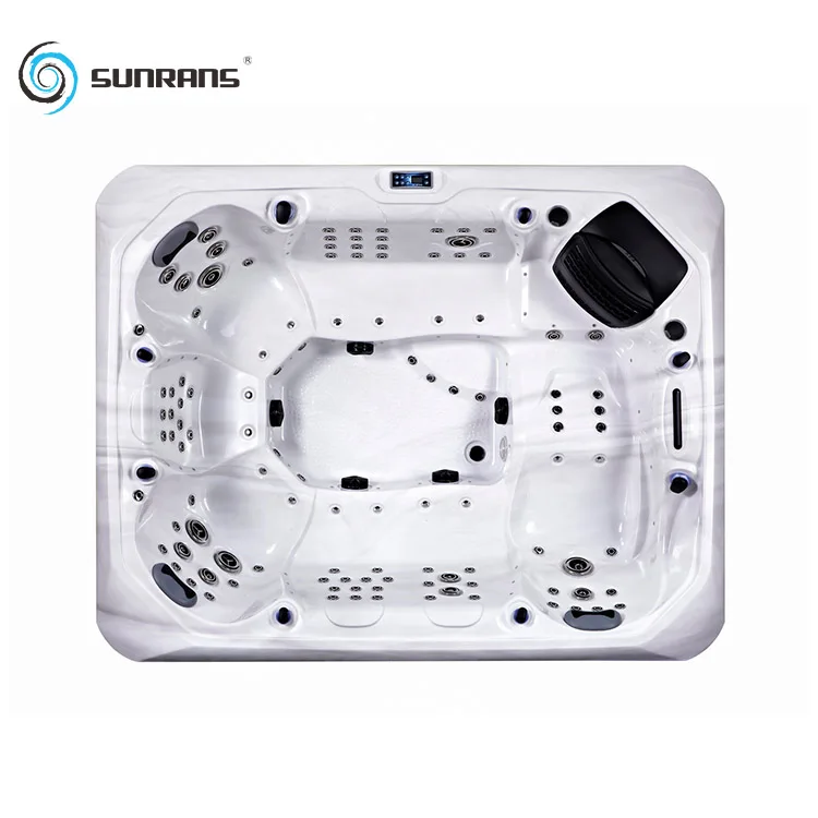 Sunrans Luxury 8 Person Acrylic Whirlpool Massage Bathtub With Hydrotherapy Jet Hot Tubs Outdoor Spa for Backyard