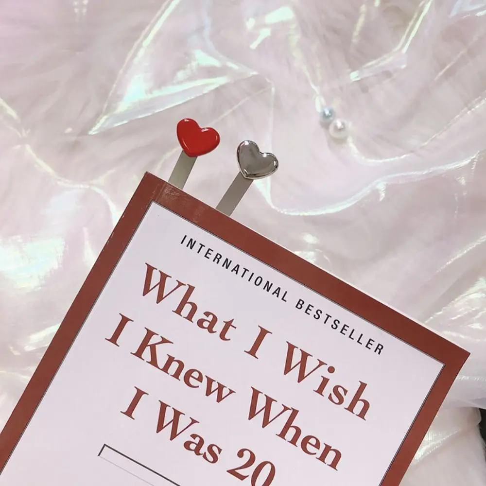 High Quality Metal Reading Assistant Love Heart Book Support Couple Bookmark Pagination Mark Book Clip Bookmark