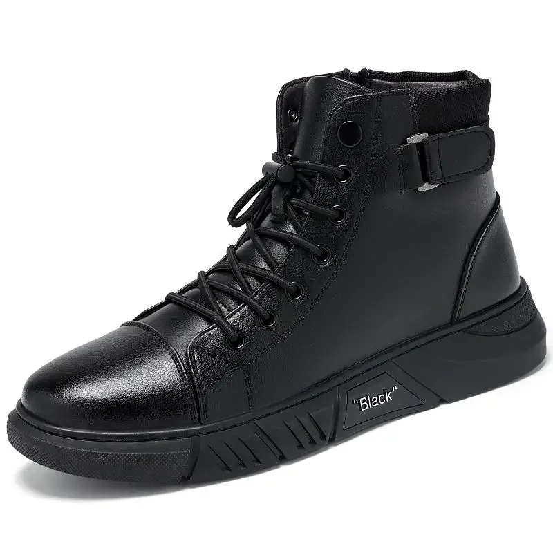 Rubber Men's Boots Casual Lace Up Hot Selling Size 45 In Promotion Retro Non Slip Male Shoes Cheap Sale Y2k Low Price Designer