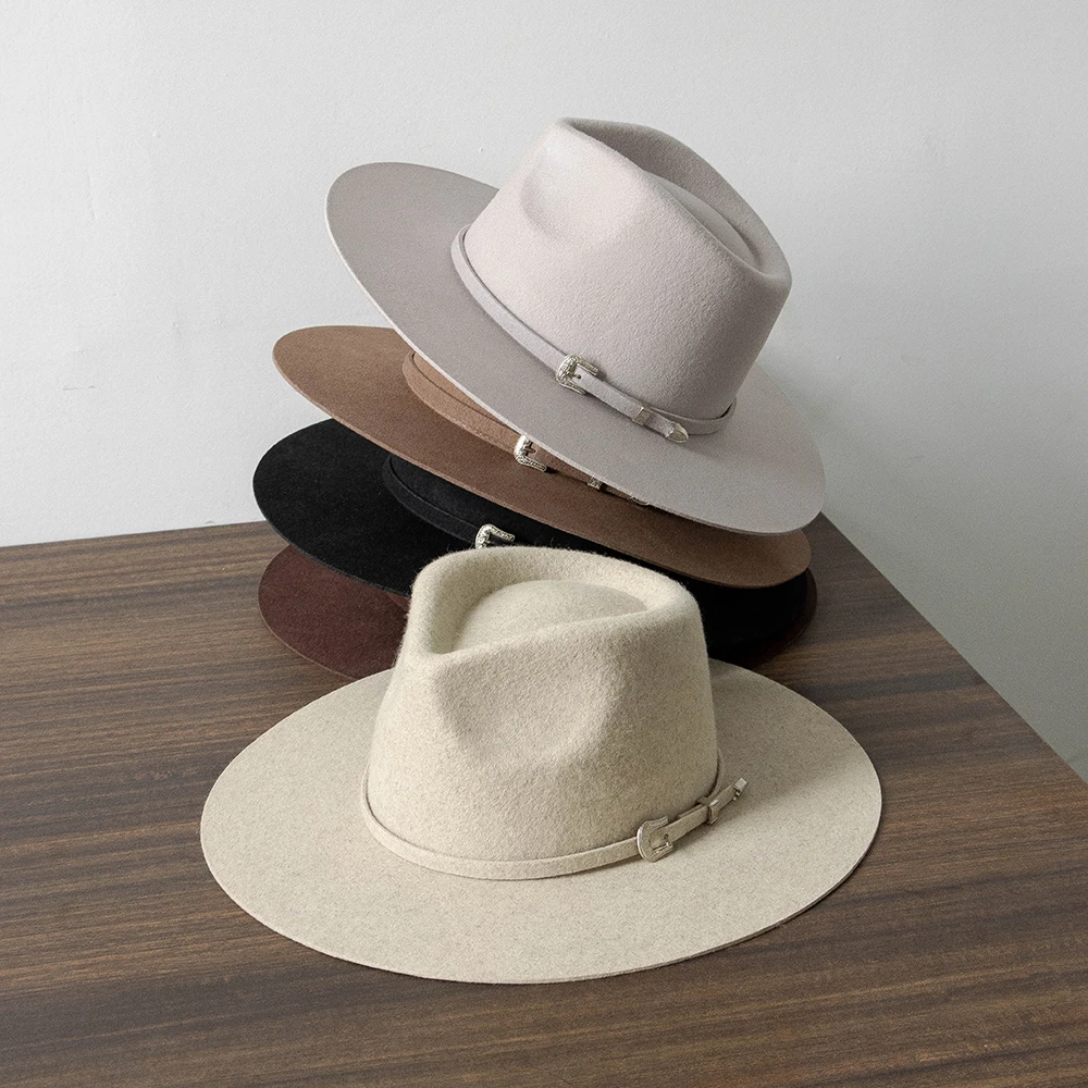 

Fashionable New Gentleman's Hat 100% Wool Top Hat Classic Style Versatile Style Jazz Hat Outdoor Woolen Hat