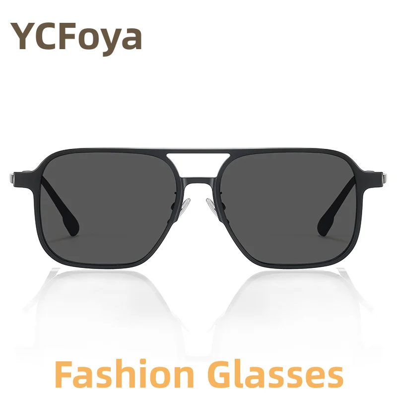 

Fashion Polarized Sunglasses Dual Bridge Retro Optical Prescription Men's Big Size Glasses Trendy Personality Eyewear 6652