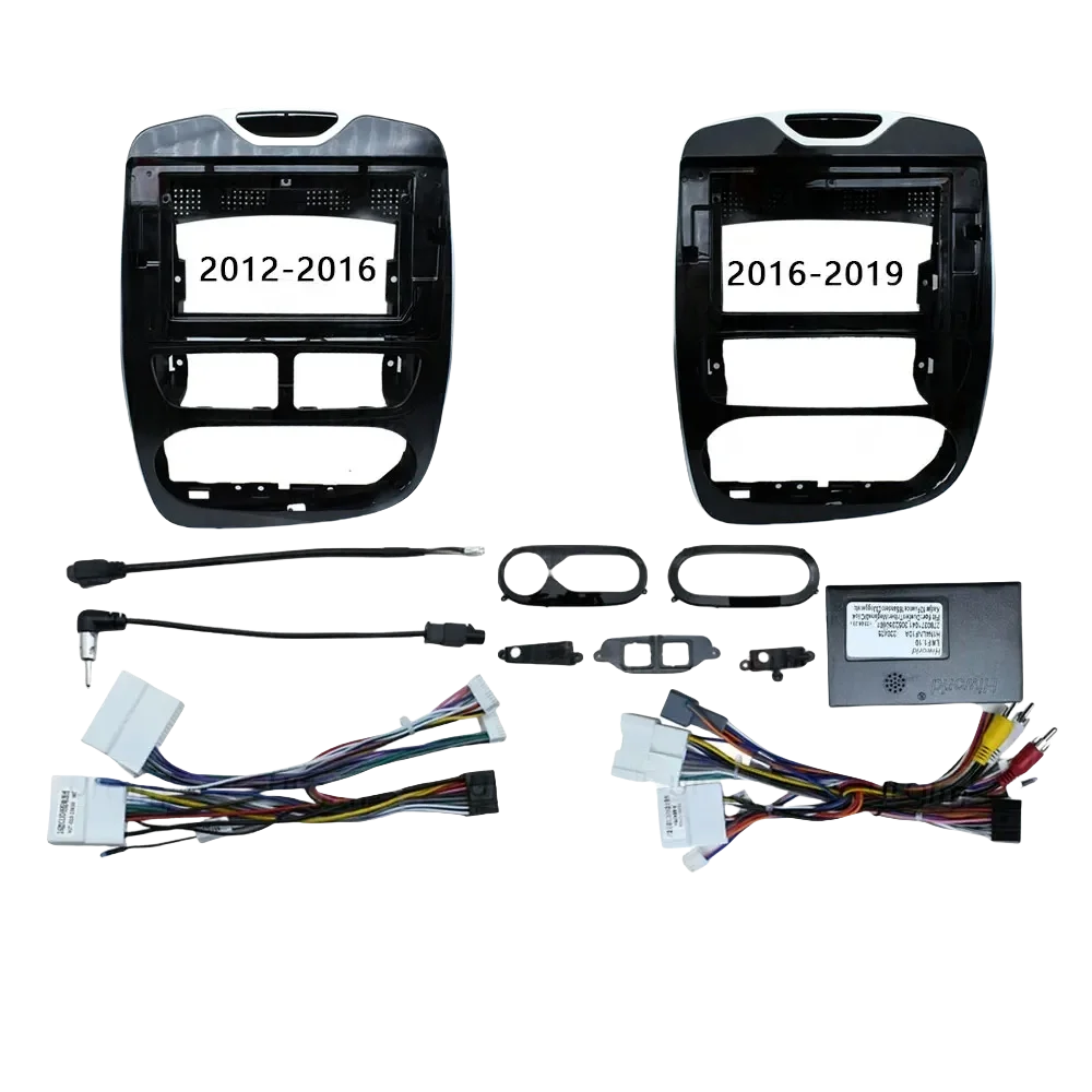 For Renault Clio BH98 KH98 2012–2019 10 Inch Car Radio Fascia Frame Kit Dashboard Panel with Wiring Harness 2DIN