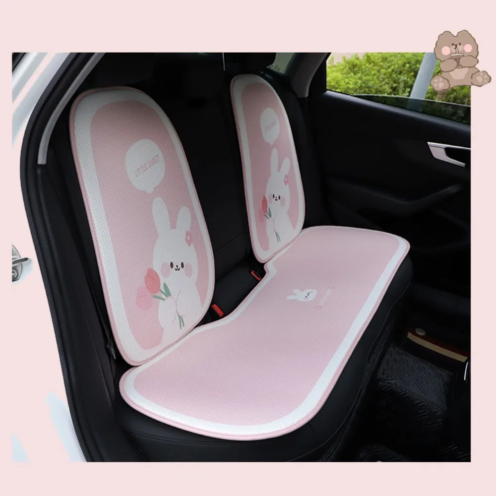 Bear Cartoon Bear Car Seat Cushion Rabbit Pattern Breathable Summer Breathable Seat Pad Protector Mat Honeycomb