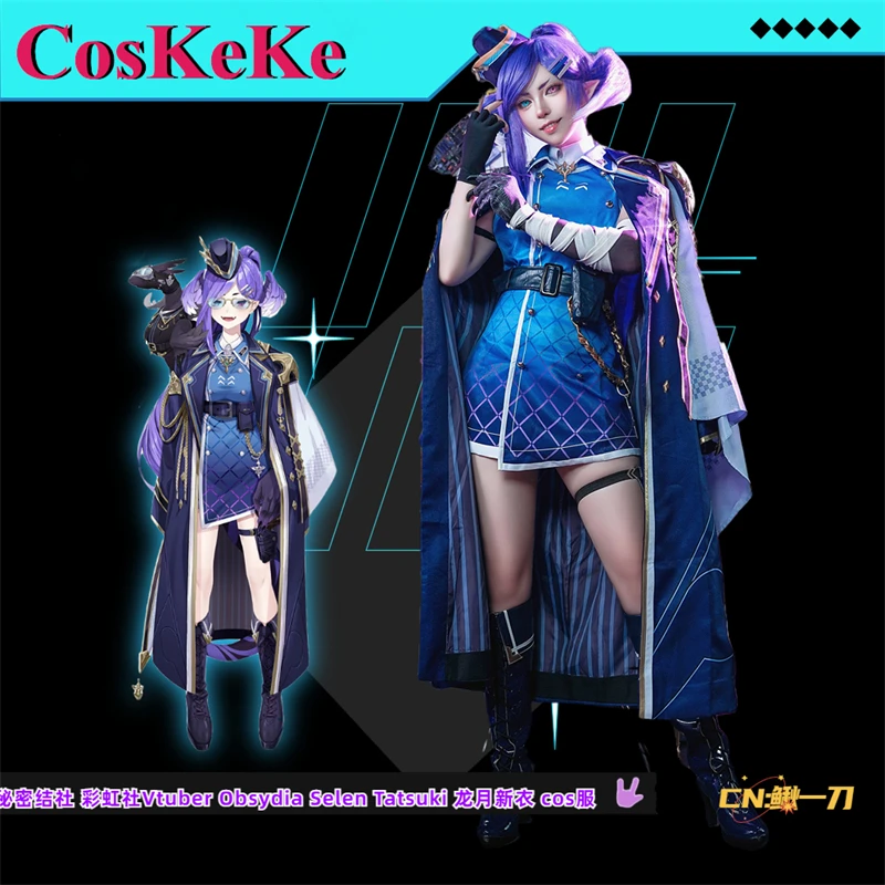 CosKeKe Selen Tatsuki Cosplay Anime Vtuber Obsydia Kostüm Süße Mode Kampf Uniform Halloween Party Rolle Spielen Kleidung S-XXL