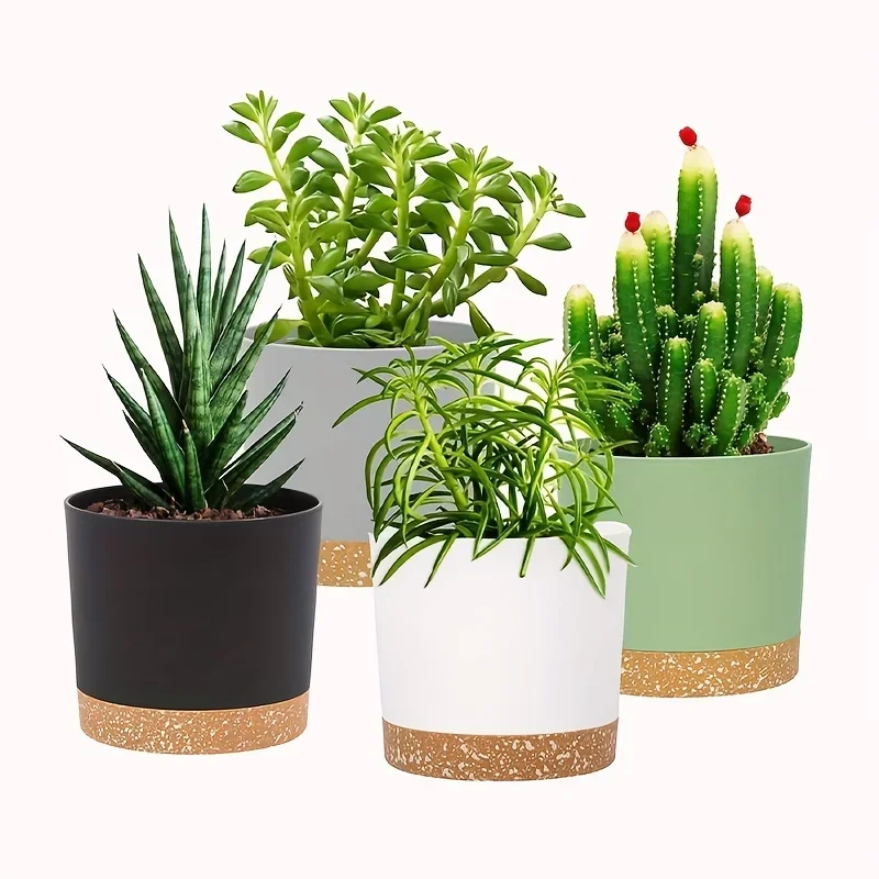 4pcs Flowerpot Removable Bottom Round Flower Pot Detachable Bottom Flower Pot Home Supplies Breathable Flower Pot Plastic pot