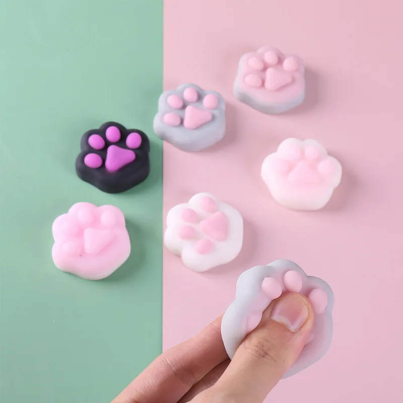 

3 Pcs Mochi Taba Squishy Kawaii Mini Soft Crystal Clear Cat Paw Squeeze Toy Cute Cat Paw Fidgeting Kids Girl Gift Cheap Stuff