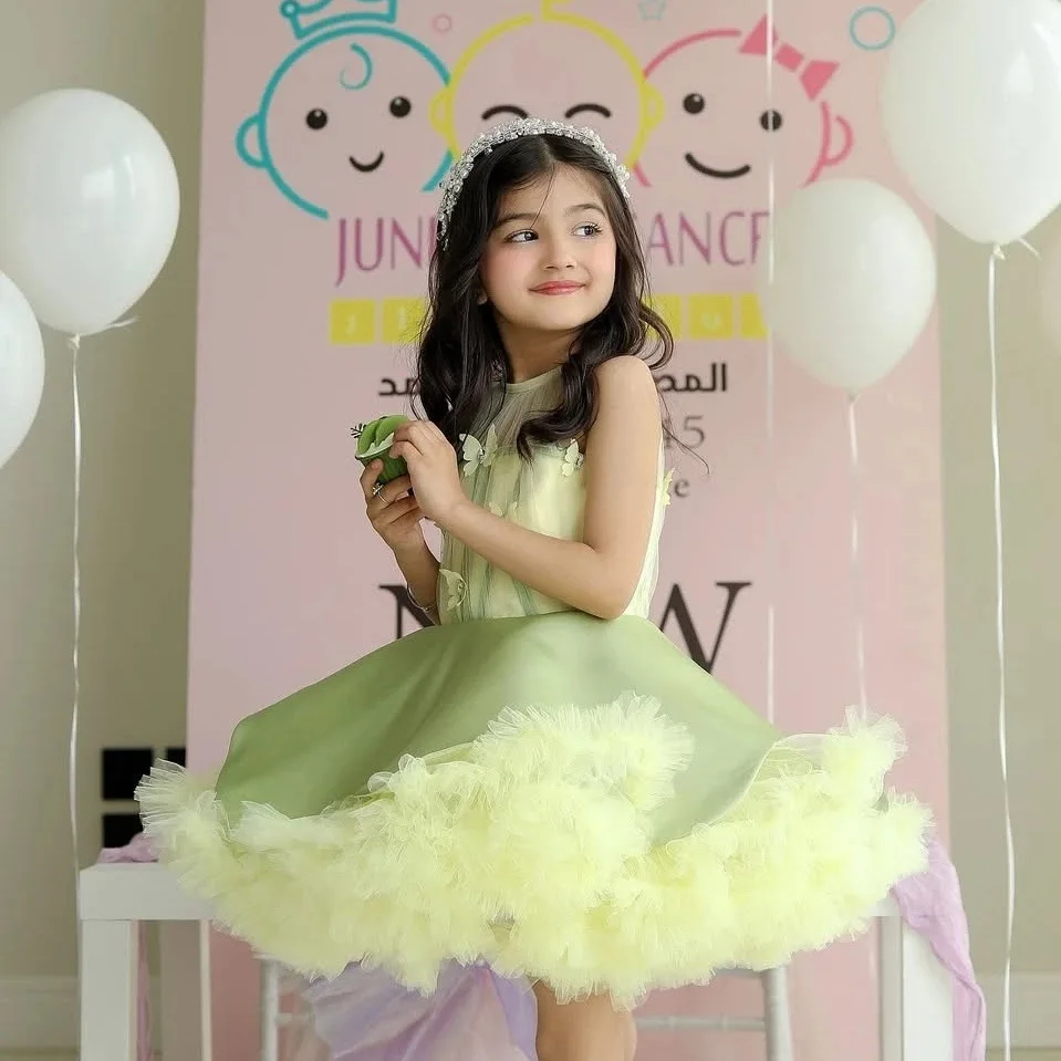 Girl's Gradient Mesh Princess Dress AliExpress Children's Dress Birthday Sweet Poncho Dress Fashion Stylish