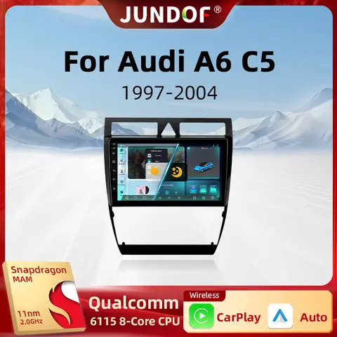 아우디 A6 C5 1997-2004 S6 1999-2004 RS6 2002-2006용 안드로이드 13 카 라디오 멀티미디어 플레이어 2Din 카플레이 스테레오 GPS (DVD 없음)