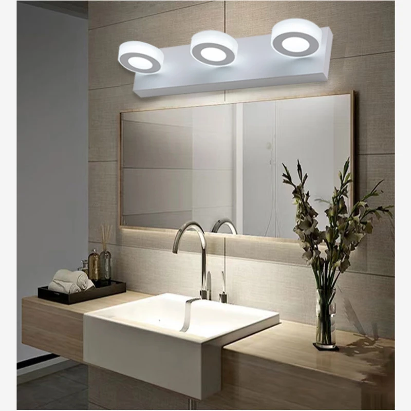 Acrylic Wall Light LED Mirror Headlight Rotatable Lamps Holder Bathroom Mirror Cabinet Lamp Light Bedroom Multi-head Simple