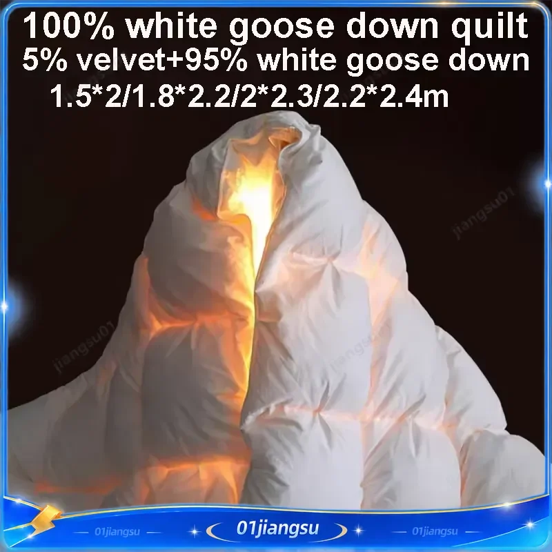 100 Percent Goose Down Comforter Thick Winter Duvet Luxury Heavy Warm Quilt Queen Size Bedding Set 1.5x2m 1.8x2.2m 2x2.3m