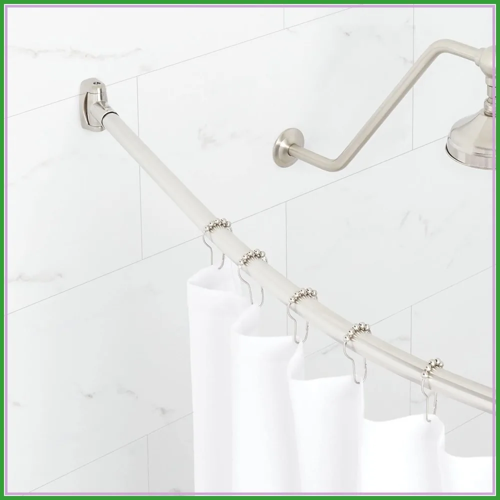 

72" Curved Brass Shower Rod - Premium Bathroom Accessory