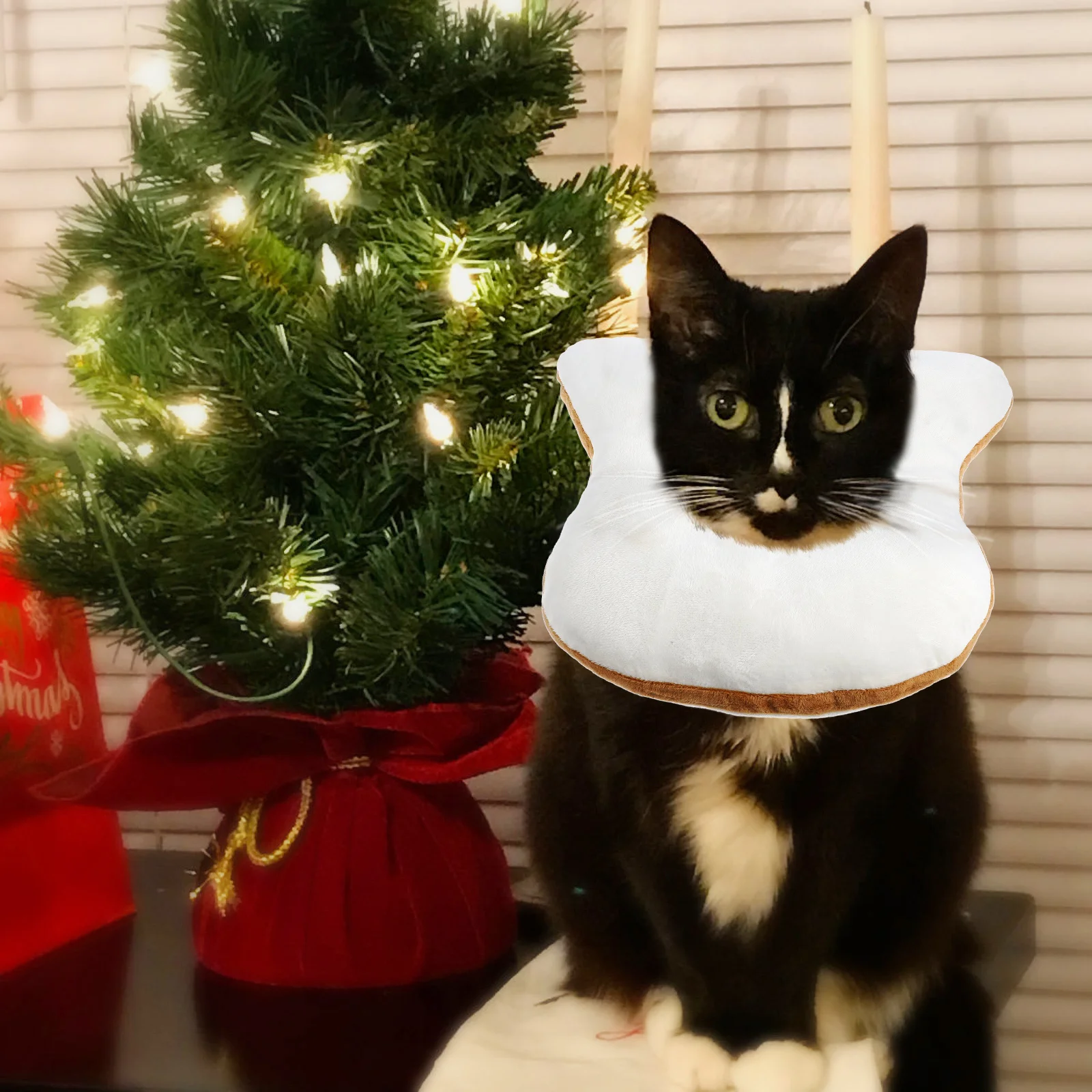 

Soft Cotton Pet Headgear Costume Cosplay Toast Bread Shape Comfortable Party Photo Prop Cat Carnival Festival Masquerade Dance