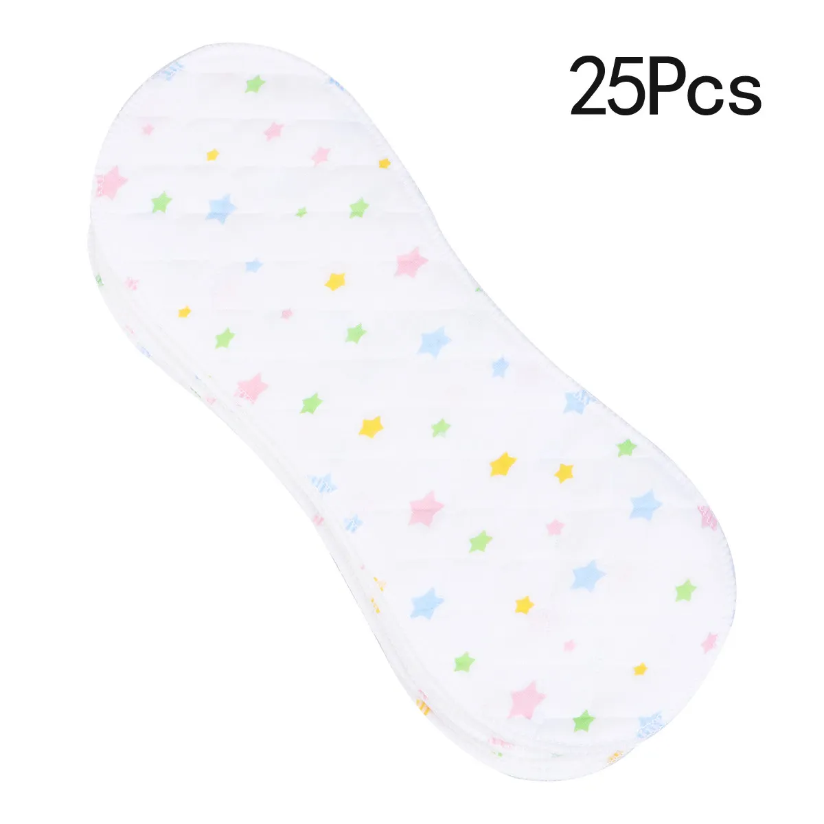 

25Pcs Baby Cloth Diapers Peanut Shape 3-Layer Reusable Bamboo Charcoal Insert Absorbent Washable Breathable Diaper for Newborn