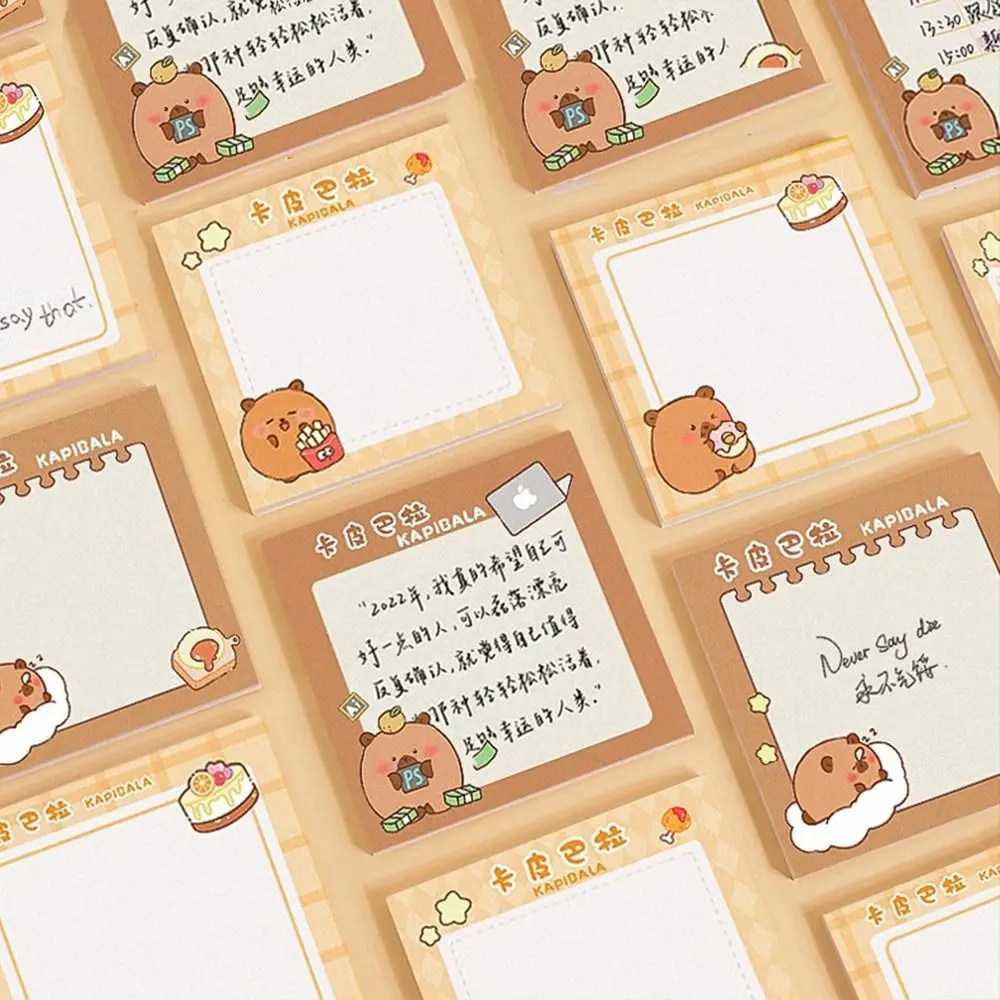 Multifunction Cute Capybara Sticky Note Self-adhesive N Times Capybara Memo Pad Notebook Notepad Message Paper Student