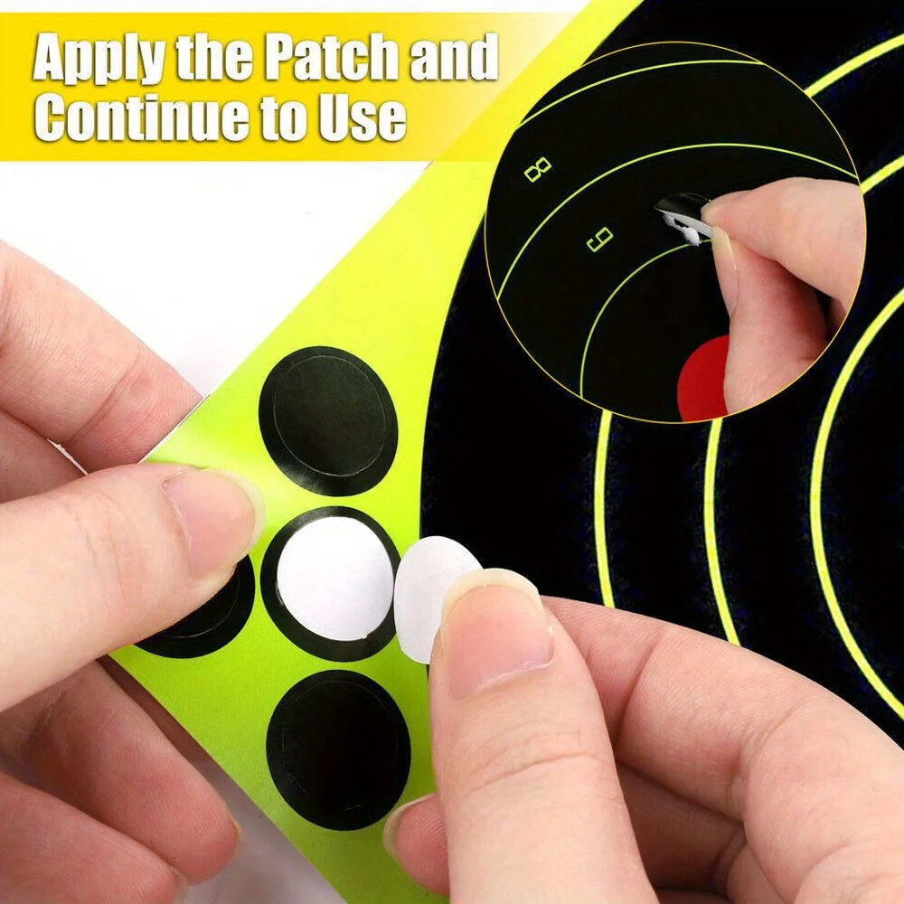 10 szt. Taktyczne 30 cm Żółte Naklejki Celownicze Akcesoria Treningowe Samoprzylepne Reaktywność Celowanie Polowanie Okrągłe Papierki Strzeleckie