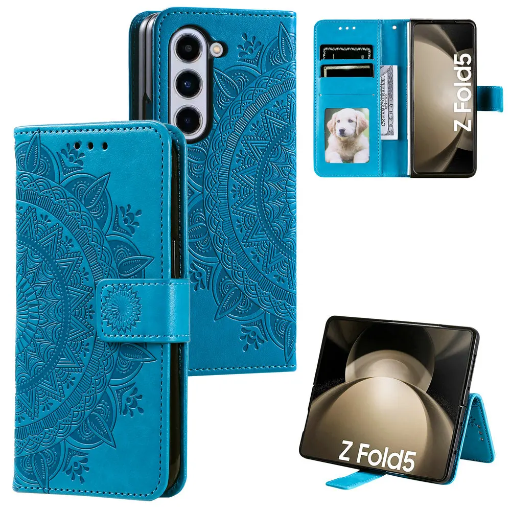 ZFold5 Z Fold 4 Magnetic Flip Case Leather Card Holder Wallet Cover for Samsung Galaxy Z Fold 5 Case Phone Samsung Z Fold4 Fold5