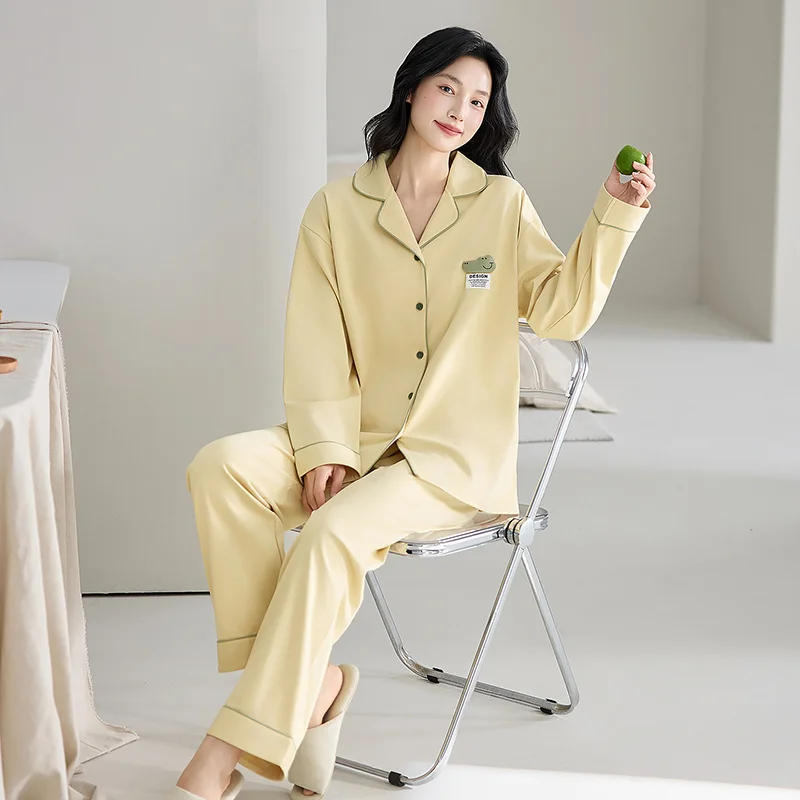 

Комплекты пижам и ночных сорочек для женщин: зимняя модная одежда из бамбука для подростков, домашняя одежда для прохладных утренних дней, из моющейся ткани, с завязками спереди, длинные, унисекс